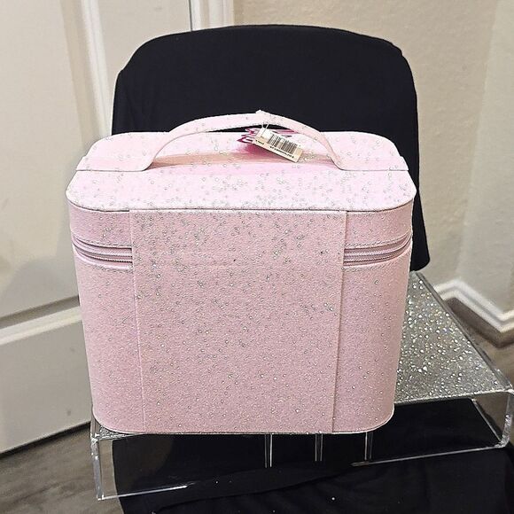 Barbie Pink Glitter Large Vanity Case w/Mirror - Picture 11 of 13